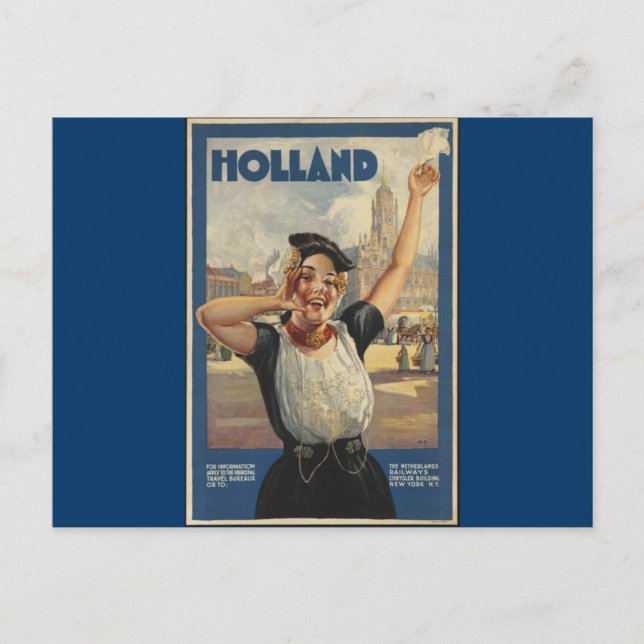 Carte Postale Vintage Holland Air Travel (Devant)