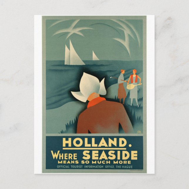 Carte Postale Vintage - Holland Travel Poster (Devant)