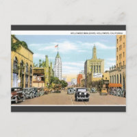 Carte postale Vintage Hollywood, Californie