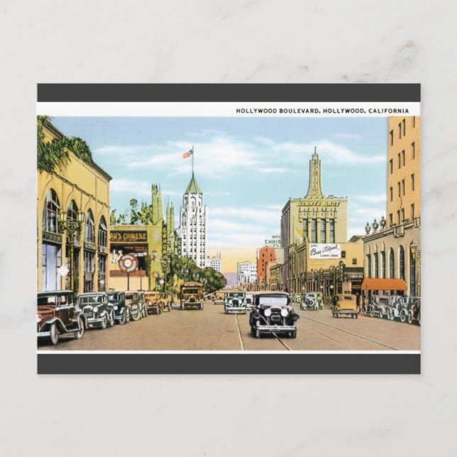 Carte postale Vintage Hollywood, Californie (Devant)