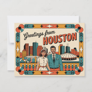 Carte postale vintage Houston   Salutations de Hou