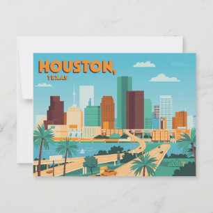 Carte postale vintage Houston   Salutations de Hou