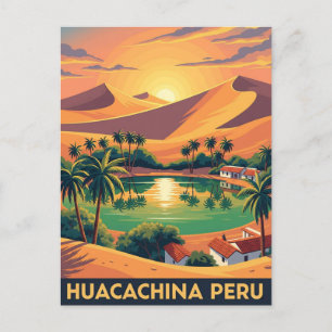 Carte Postale Vintage Huacachina Pérou Voyage