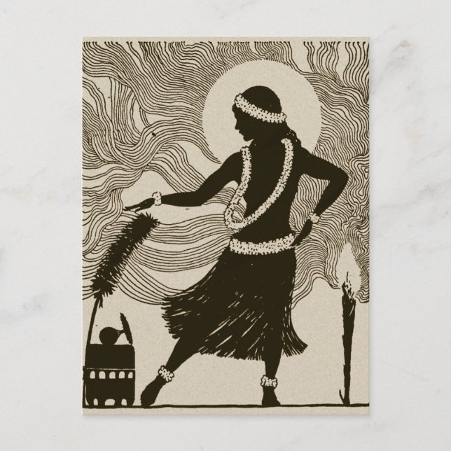 Carte Postale Vintage Hula Girl (Devant)