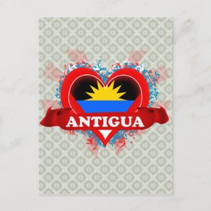 Carte Postale Vintage I Love Antigua