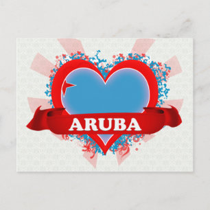 Carte Postale Vintage I Love Aruba