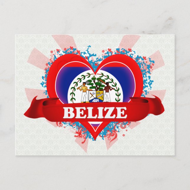 Carte Postale Vintage I Love Belize (Devant)