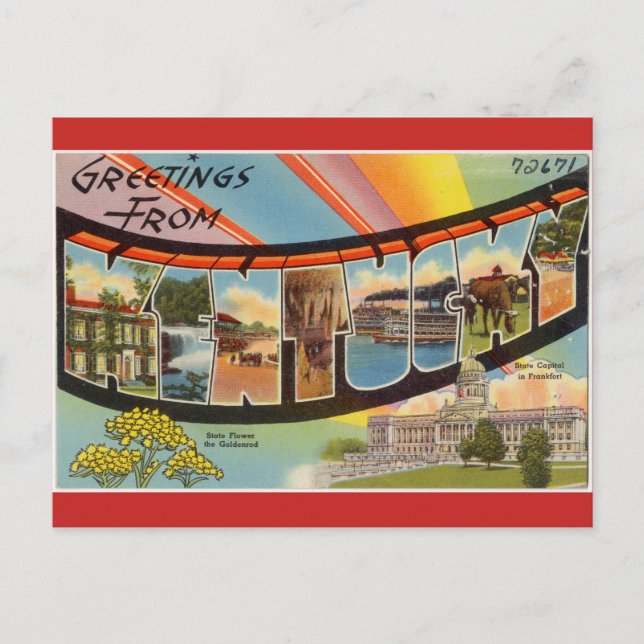 Carte Postale Vintage, image du Kentucky. (Devant)