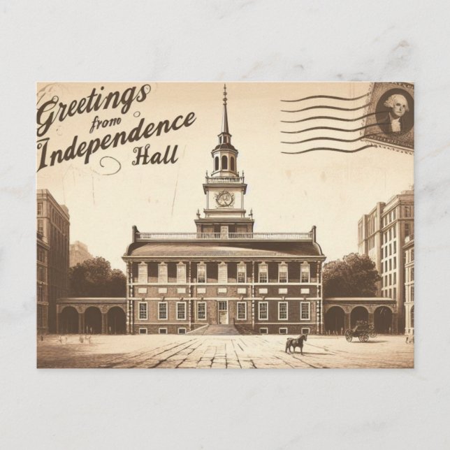 Carte postale vintage Independence Hall" (Devant)