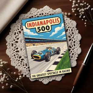 Carte Postale Vintage Indianapolis 500 des années 1960