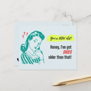 Carte Postale Vintage J'Ai Des Chaussures Plus Anciennes Que Ça