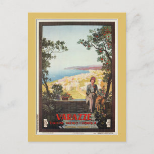 Carte Postale Vintage Jazz Age Varazze poster de voyage italien