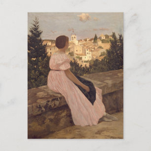 Carte Postale Vintage Jean Frederic Bazille La Robe Rose