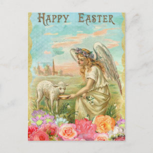 Carte Postale Vintage Joyeux agneau de Pâques
