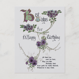 Carte postale vintage Joyeux Anniversaire