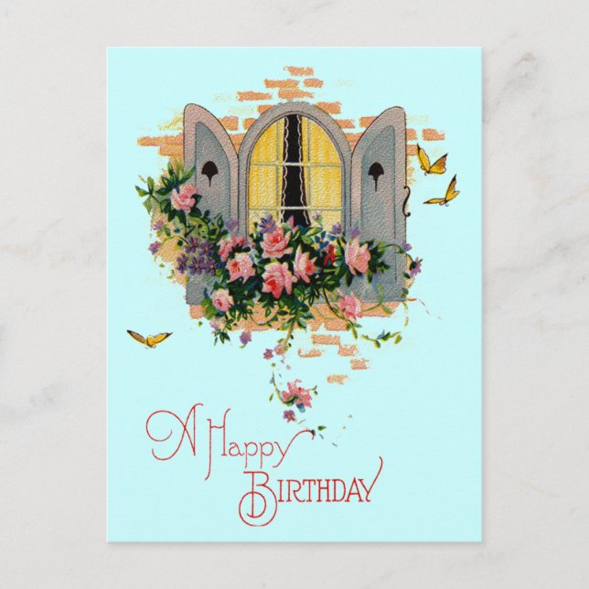 Carte Postale Vintage Joyeux Anniversaire (Devant)