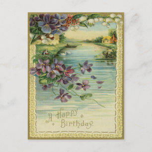 Carte postale vintage Joyeux Anniversaire