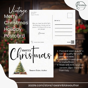 Carte postale vintage Joyeux Noël Fêtes de fin d'a