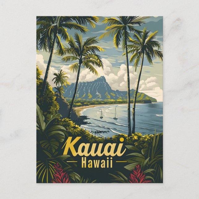 Carte Postale Vintage Kauai Hawaii (Devant)