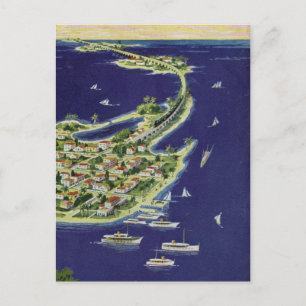 Carte Postale Vintage Key West Monroe Comté Floride