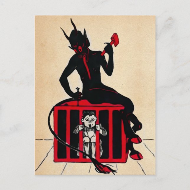 Carte postale vintage Krampus (Devant)