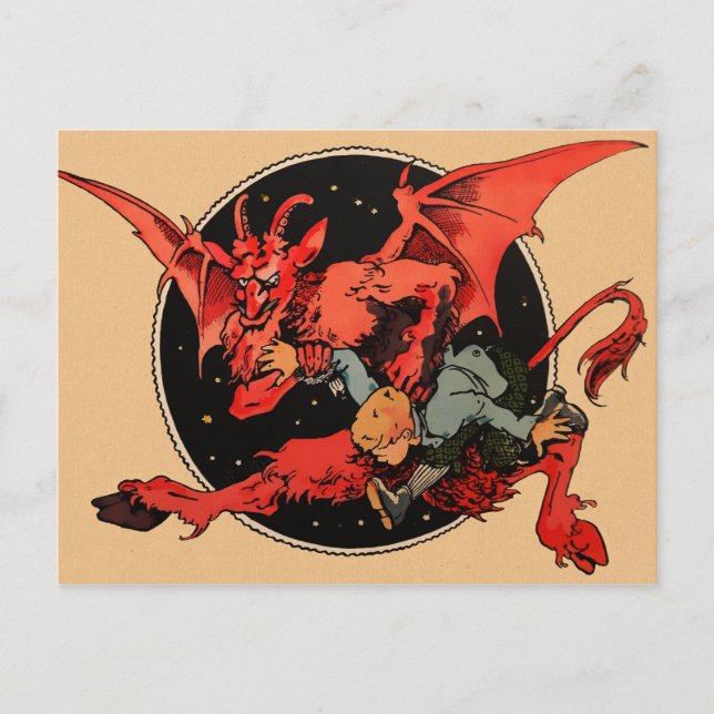 Carte postale vintage Krampus (Devant)