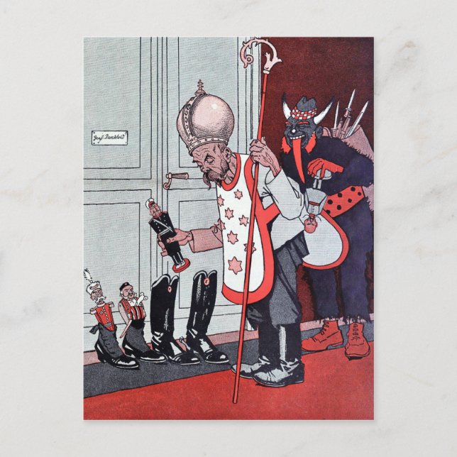 Carte postale vintage Krampus (Devant)