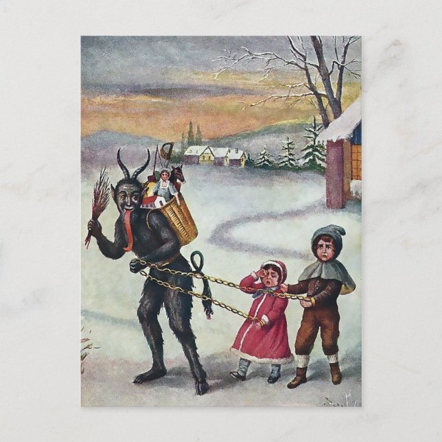 Carte postale vintage Krampus (Devant)