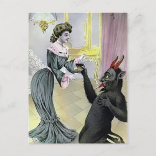 Carte postale vintage Krampus Christmas