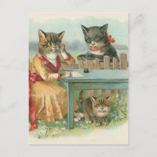 Carte postale Vintage "La famille des chats"