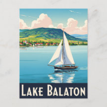 Vintage Lac Balaton Hongrie Voyage