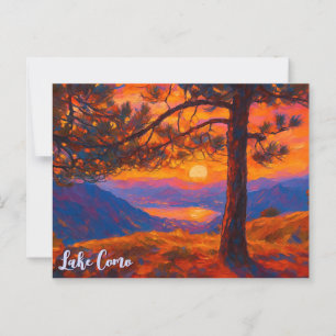 Carte Postale Vintage Lac de Côme Italie Montagnes Rétro