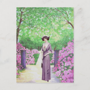 Carte postale vintage Lady Rhododendron Garden