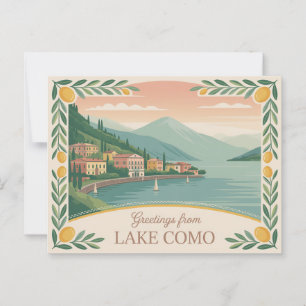 Carte postale vintage Lake Como   Salutations de