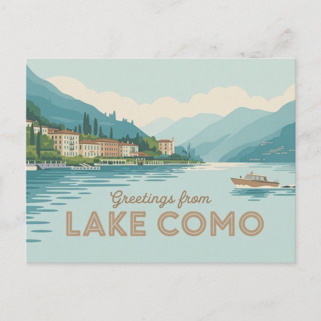 Carte postale vintage Lake Como | Salutations de (Devant)
