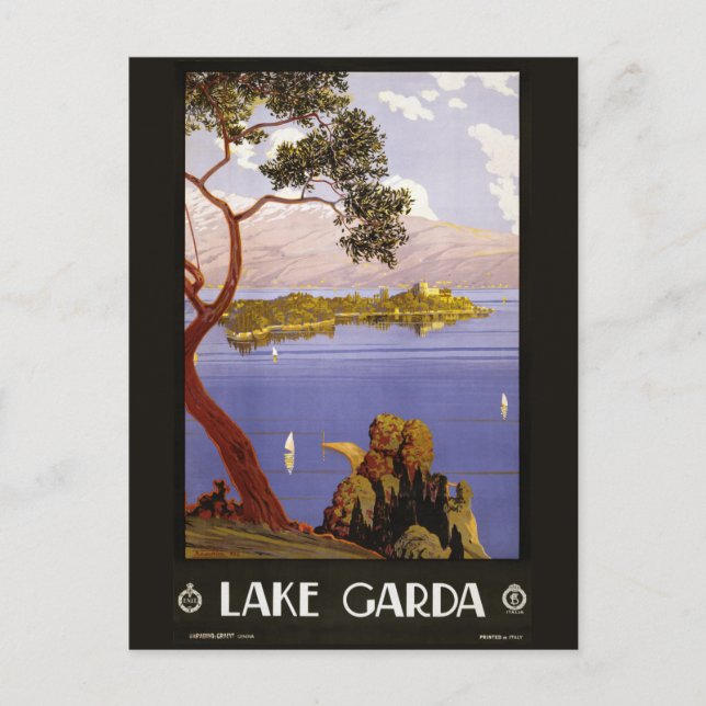 Carte postale vintage lake Garda Italie (Devant)