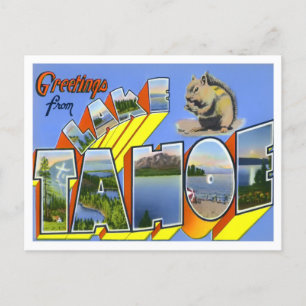 Carte postale Vintage Lake Tahoe Big Letters
