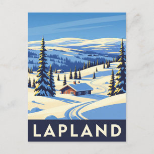 Carte Postale Vintage Laponie Finlande Voyage