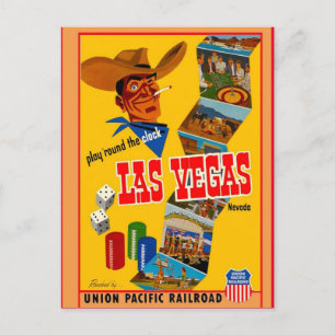 Carte Postale Vintage Las Vegas Travel