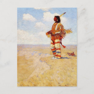 Carte Postale Vintage Le Dernier de sa course Frederic Remington