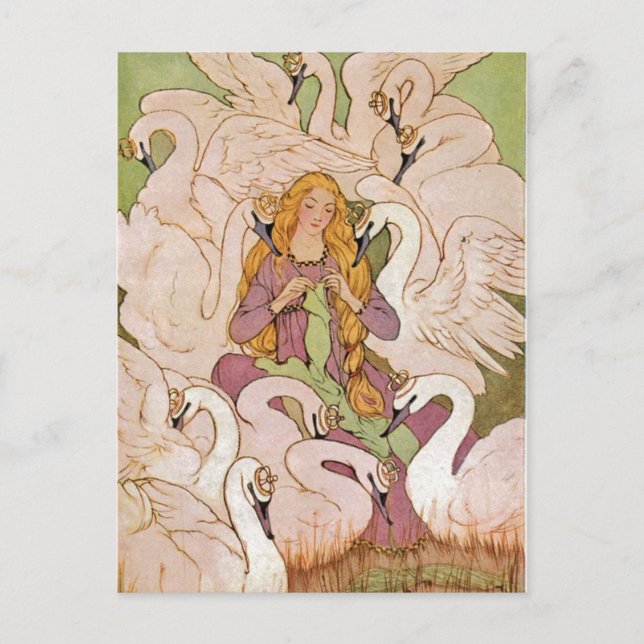 Carte Postale Vintage - Les cygnes sauvages, (Devant)