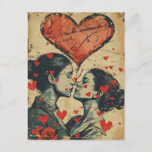 Carte Postale Vintage LGBTQ Saint-Valentin