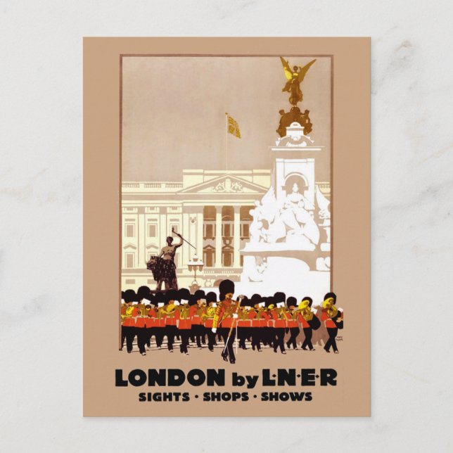 Carte Postale Vintage Londres Angleterre par chemin de fer (Devant)