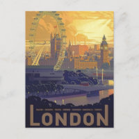 Vintage Londres Big Ben Parlement Thames River