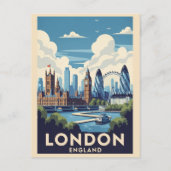Carte Postale Vintage Londres Grande-Bretagne British Landmark T