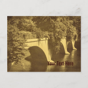 Carte Postale Vintage Look Pont De Fleurs Personnalisable Postca