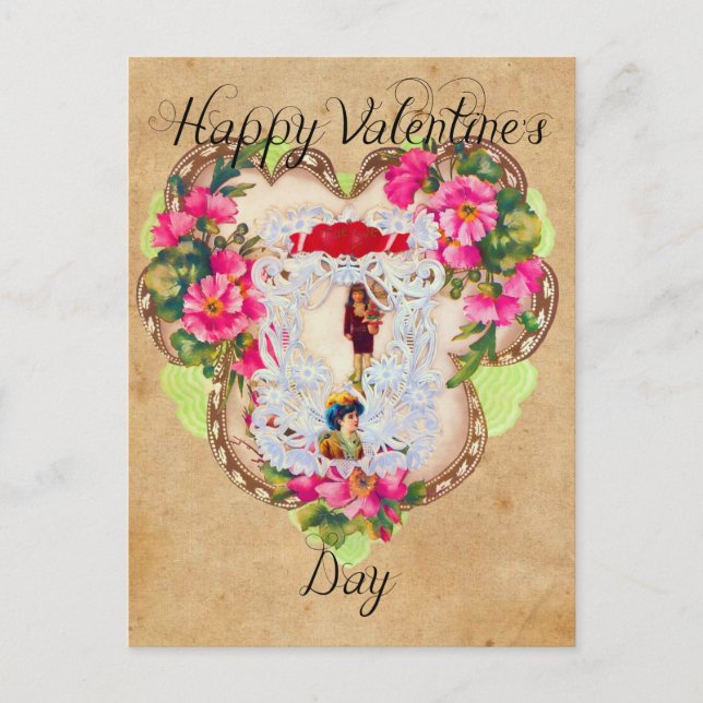 Carte postale vintage Look Valentine (Devant)