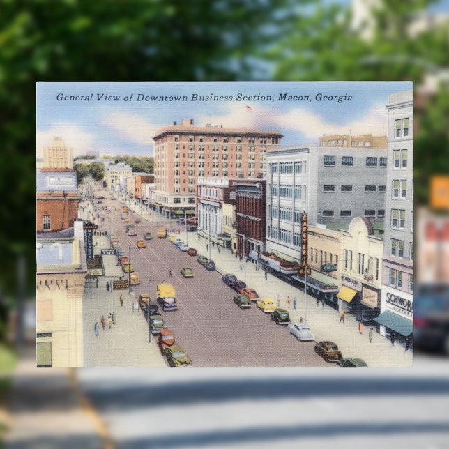 Carte Postale Vintage Macon, Géorgie (Créateur téléchargé)