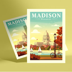 Carte Postale Vintage Madison Wisconsin