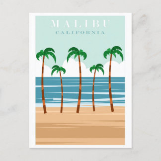 Carte Postale Vintage Malibu California Beach Travel